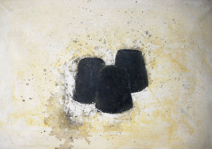 Eric JEGAT - Chateaux de sable, 63x90cm, 2009, huile sur papier Eric JEGAT - Chateaux de sable, 63x90cm, 2009, huile sur papier