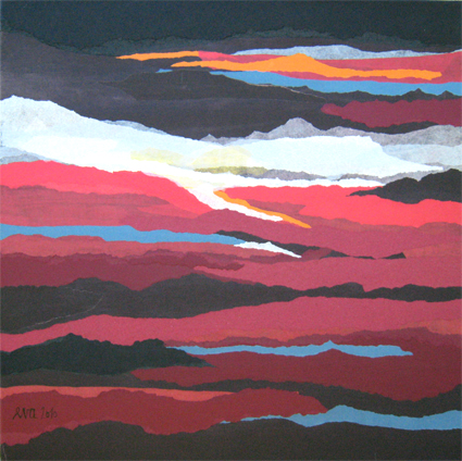 Eva Ledecky - Terre brûlée n°7 - 80 x 80 cm - 2010 - collage sur toile Eva Ledecky - Terre brûlée n°7 - 80 x 80 cm - 2010 - collage sur toile