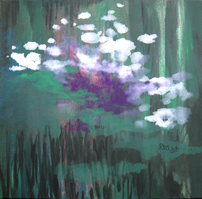 Eva Ledecky - Fleurs n°1 - 50 x 50 cm - 2010 - encres naturelles sur toile Eva Ledecky - Fleurs n°1 - 50 x 50 cm - 2010 - encres naturelles sur toile