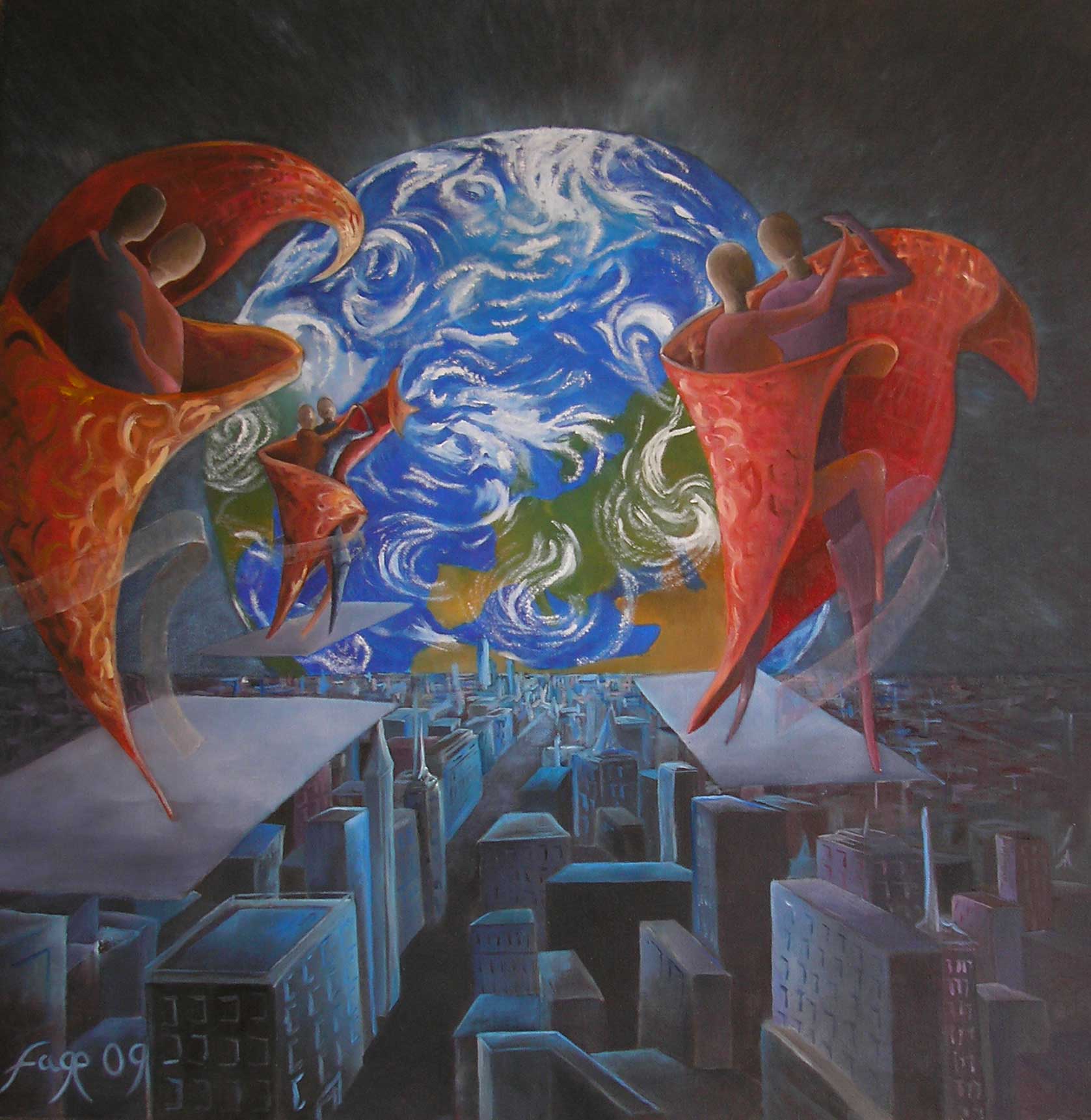 FABIEN GERIN - TANGO 80X80 2009 HUILE SUR TOILE FABIEN GERIN - TANGO 80X80 2009 HUILE SUR TOILE