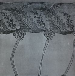 Fabienne LATERRADE - Roses en haut, 38x28, 2010, gravure Fabienne LATERRADE - Roses en haut, 38x28, 2010, gravure