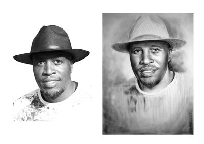 Fernand ELLO - Portrait homme,Papier A3,pierre noire Fernand ELLO - Portrait homme,Papier A3,pierre noire