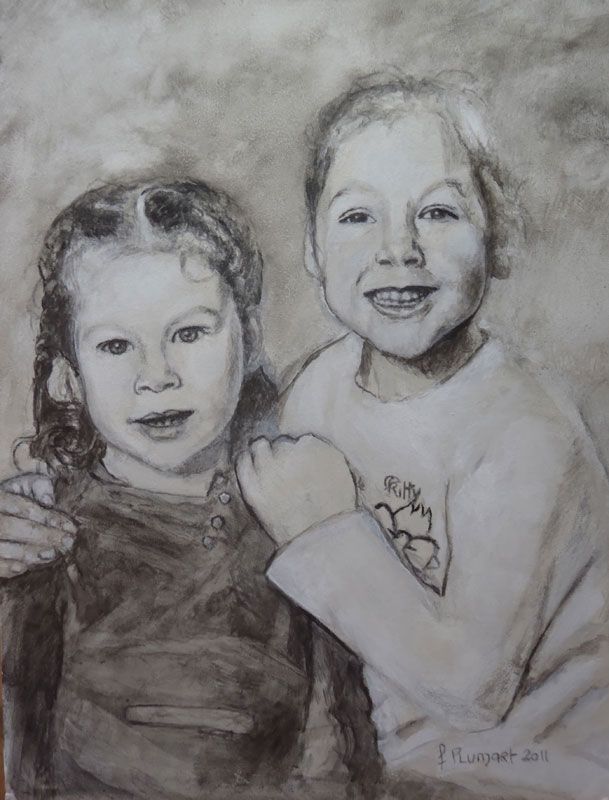 François Plumart - Enfants, 30X40, Acrylique sur bois, 2011 François Plumart - Enfants, 30X40, Acrylique sur bois, 2011