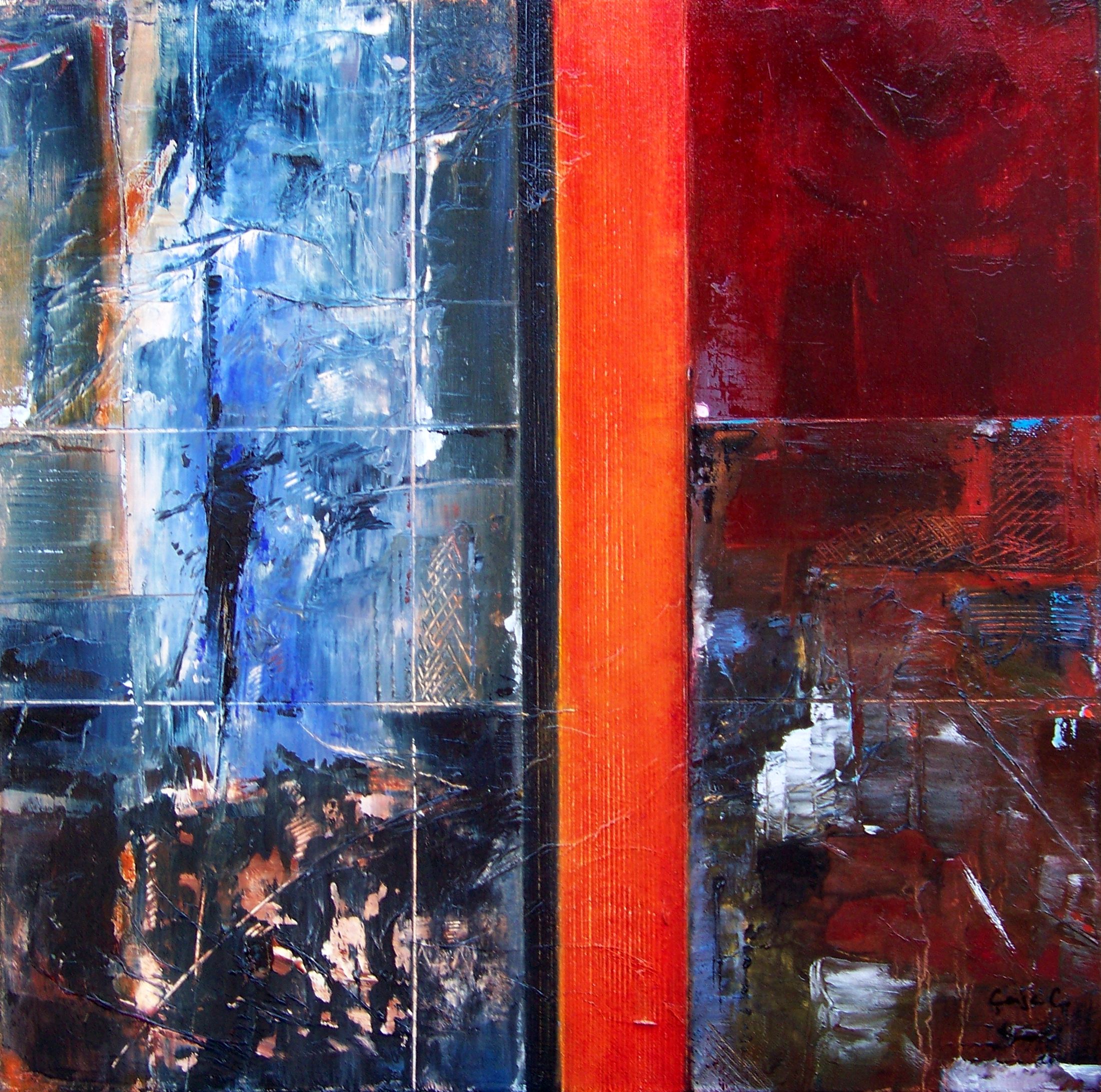 Françoise CASTELLON - Géominiature Asie,50x50, tech. mixte, 2009 Françoise CASTELLON - Géominiature Asie,50x50, tech. mixte, 2009