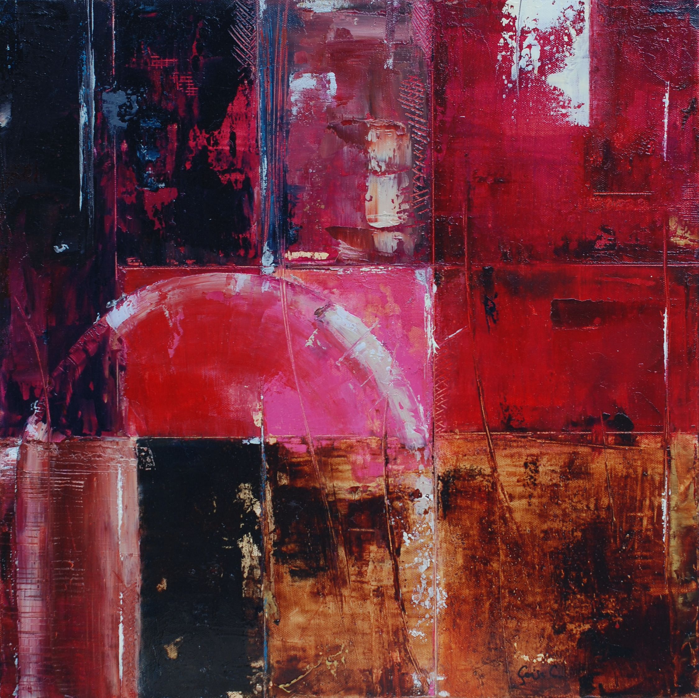 Françoise CASTELLON - Géominiature Kabyle, 50x50, huile, 2009 Françoise CASTELLON - Géominiature Kabyle, 50x50, huile, 2009