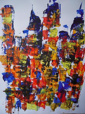 GAEL AUDEMAR VETTER - Manhattan - 50x70 - 2009 - Peinture acrlylique sur papier GAEL AUDEMAR VETTER - Manhattan - 50x70 - 2009 - Peinture acrlylique sur papier