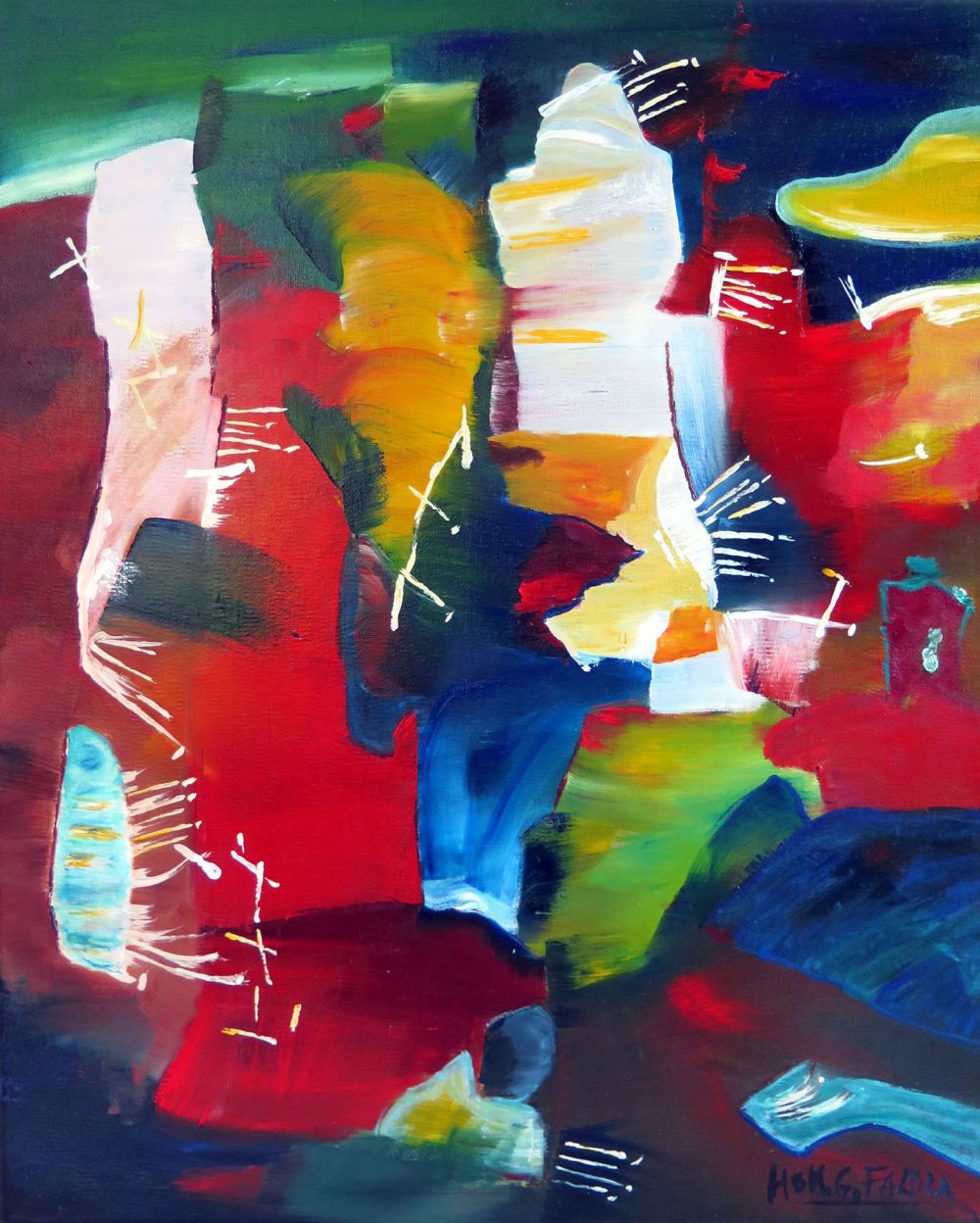 GENEVIEVE HONORE - Le réveil de la forêt, 30 X 30 cm, 2011, acrylique GENEVIEVE HONORE - Le réveil de la forêt, 30 X 30 cm, 2011, acrylique