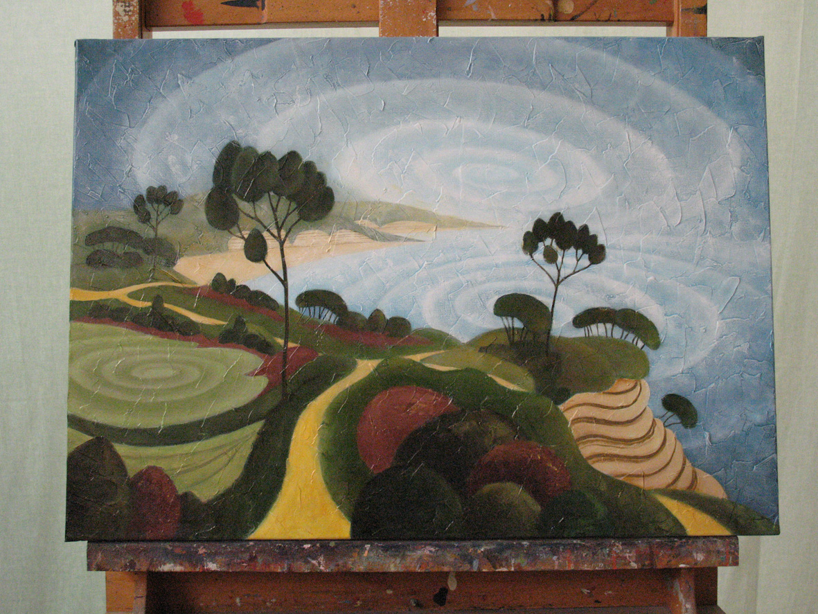 Gérard Sévin - Inspirales maritimes n°1, 50/70, huile sur toile de lin. Gérard Sévin - Inspirales maritimes n°1, 50/70, huile sur toile de lin.
