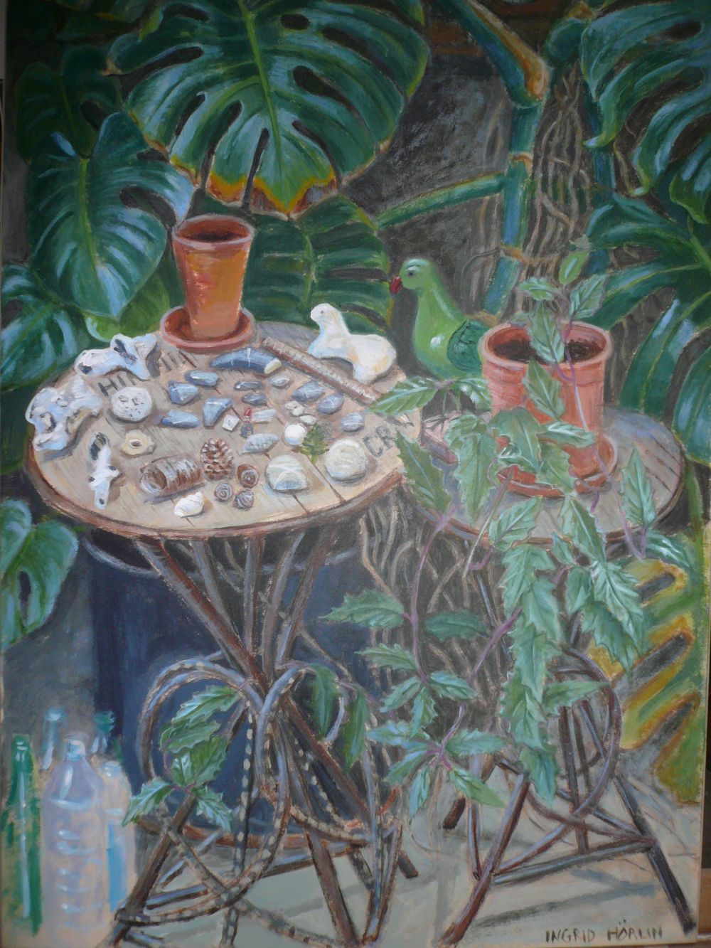 INGRID HÖRLIN - plantes dans l'atelier, acrylique sur carton. 0.60X 0.45. 2010 INGRID HÖRLIN - plantes dans l'atelier, acrylique sur carton. 0.60X 0.45. 2010