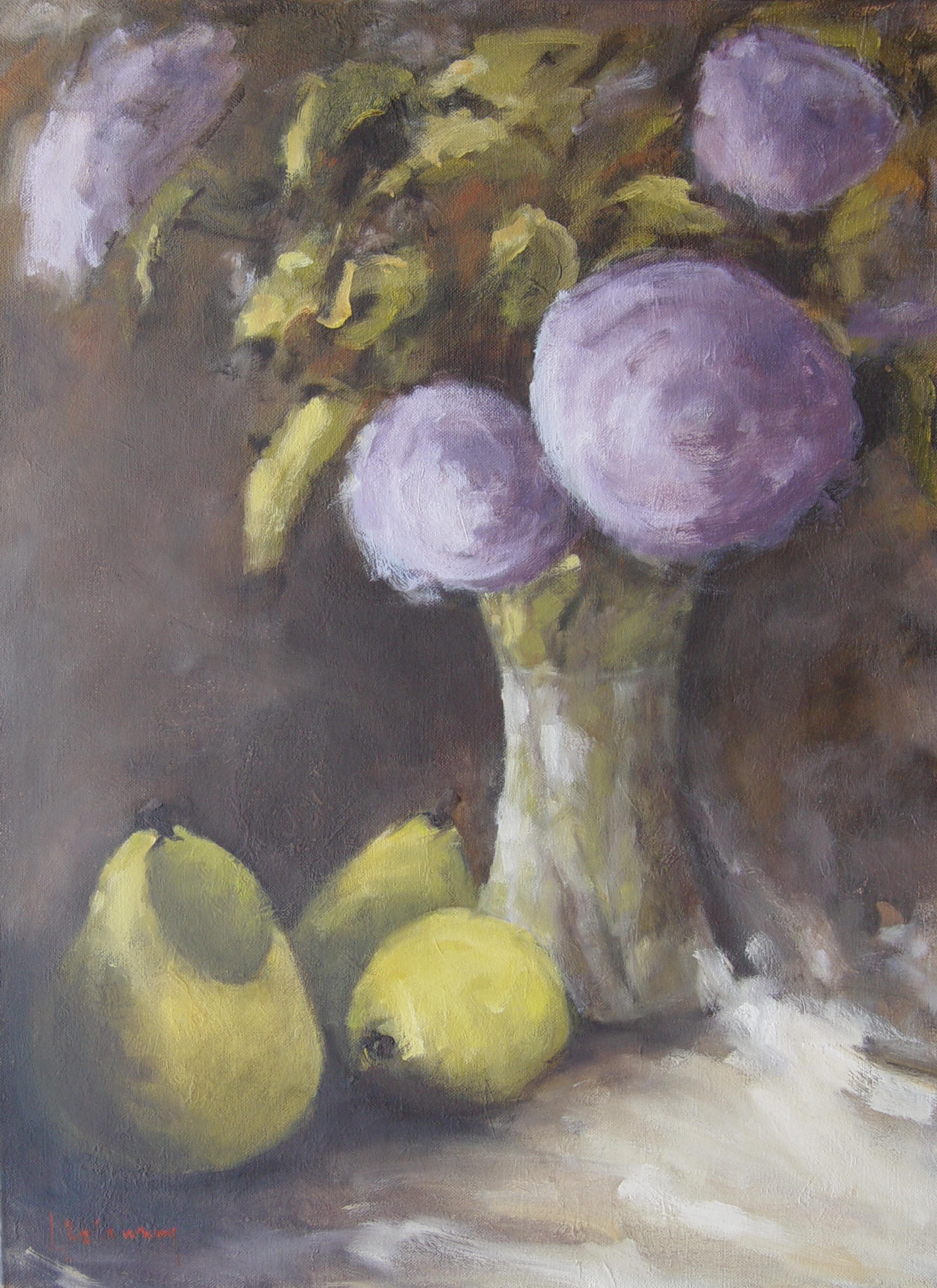 Isabelle DELANNOY - Nature aux coings FLEUR 938, huile 81x60 Isabelle DELANNOY - Nature aux coings FLEUR 938, huile 81x60