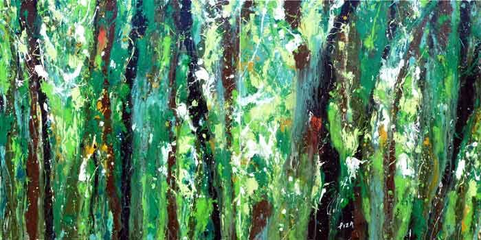 Isabelle Pelletane - Amazonia (80 x 160 cm) - Acryliques sur toiles, 2011 Isabelle Pelletane - Amazonia (80 x 160 cm) - Acryliques sur toiles, 2011