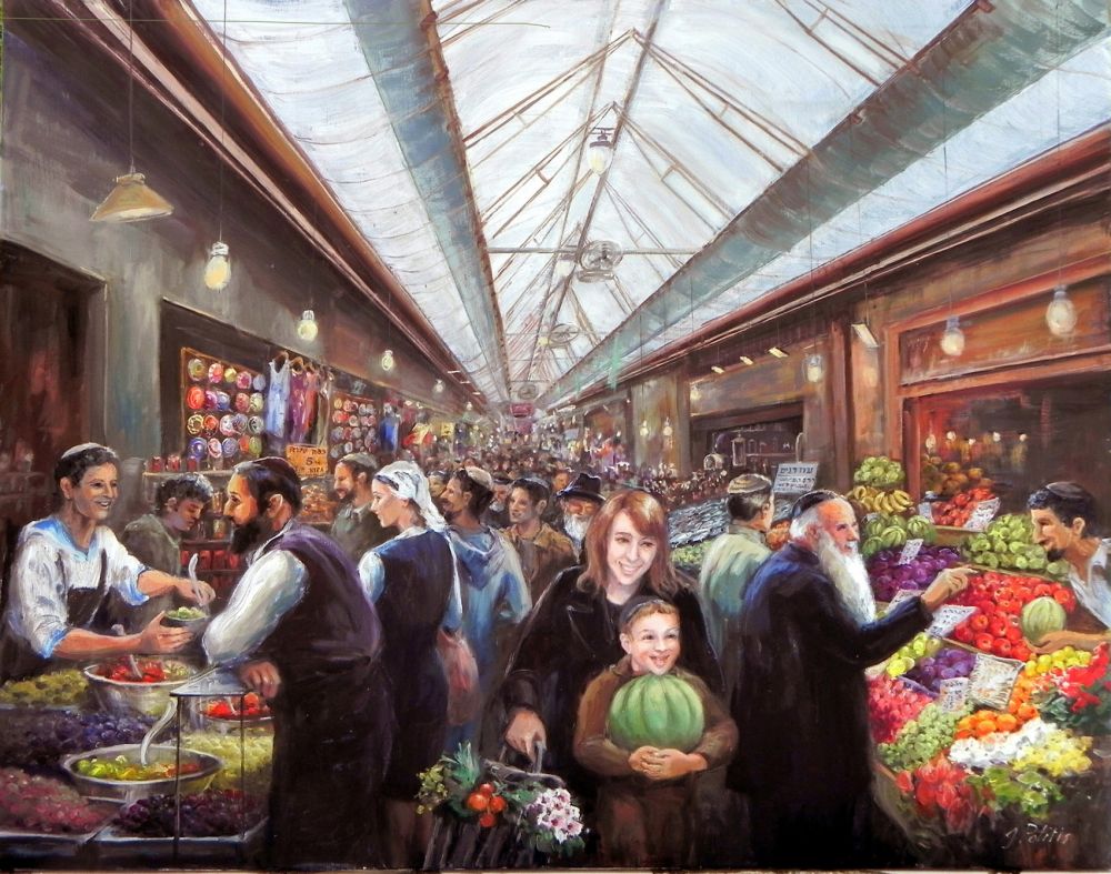 Jacqueline Politis-Jobin - Le Marché juif de Jérusalem, 100x120cm, 2011, h/t Jacqueline Politis-Jobin - Le Marché juif de Jérusalem, 100x120cm, 2011, h/t