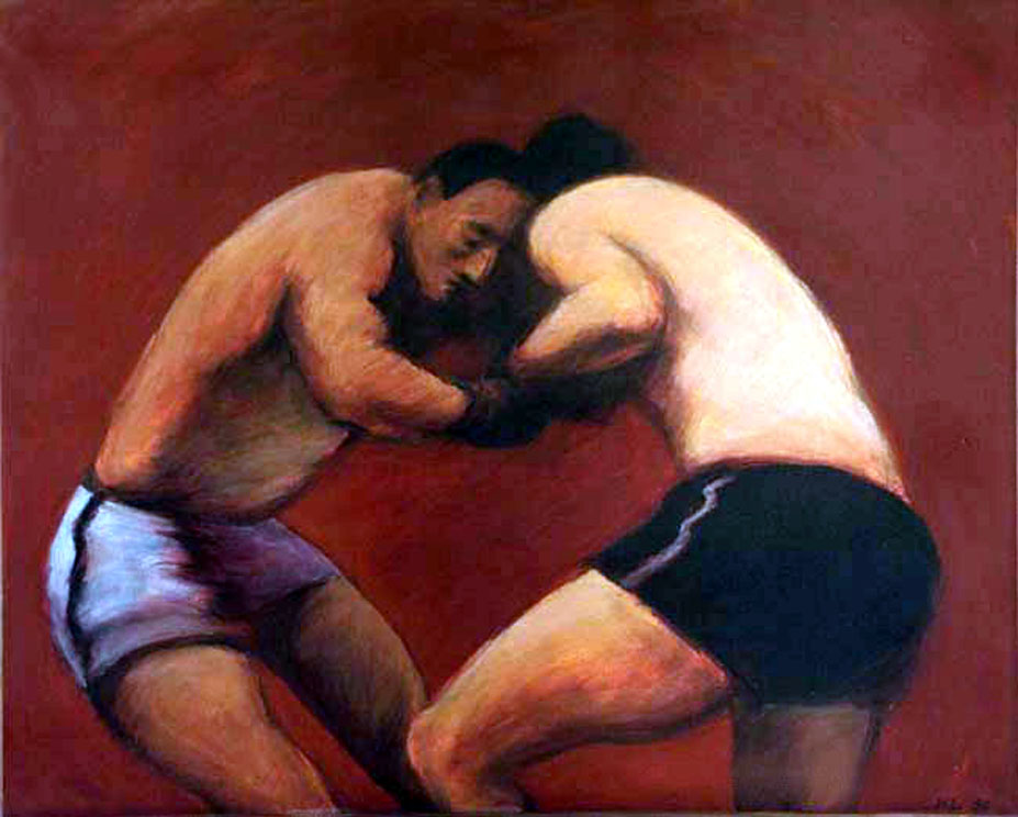 James LE GROS - Boxers 81x100cm acrylic James LE GROS - Boxers 81x100cm acrylic