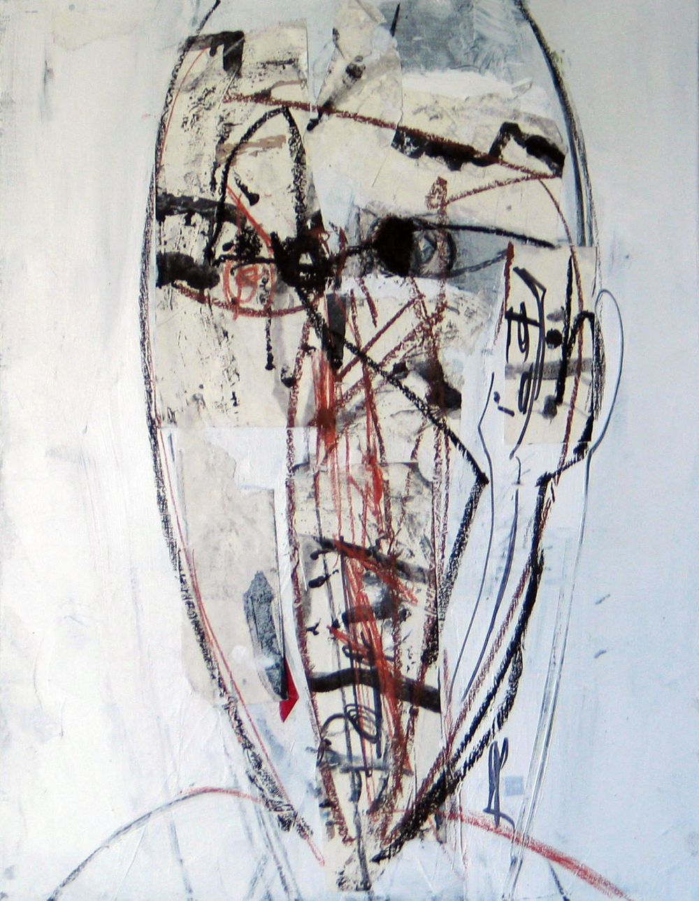 Jean Claude BREAT - Trait pour trait 50X65 technique mixte Jean Claude BREAT - Trait pour trait 50X65 technique mixte