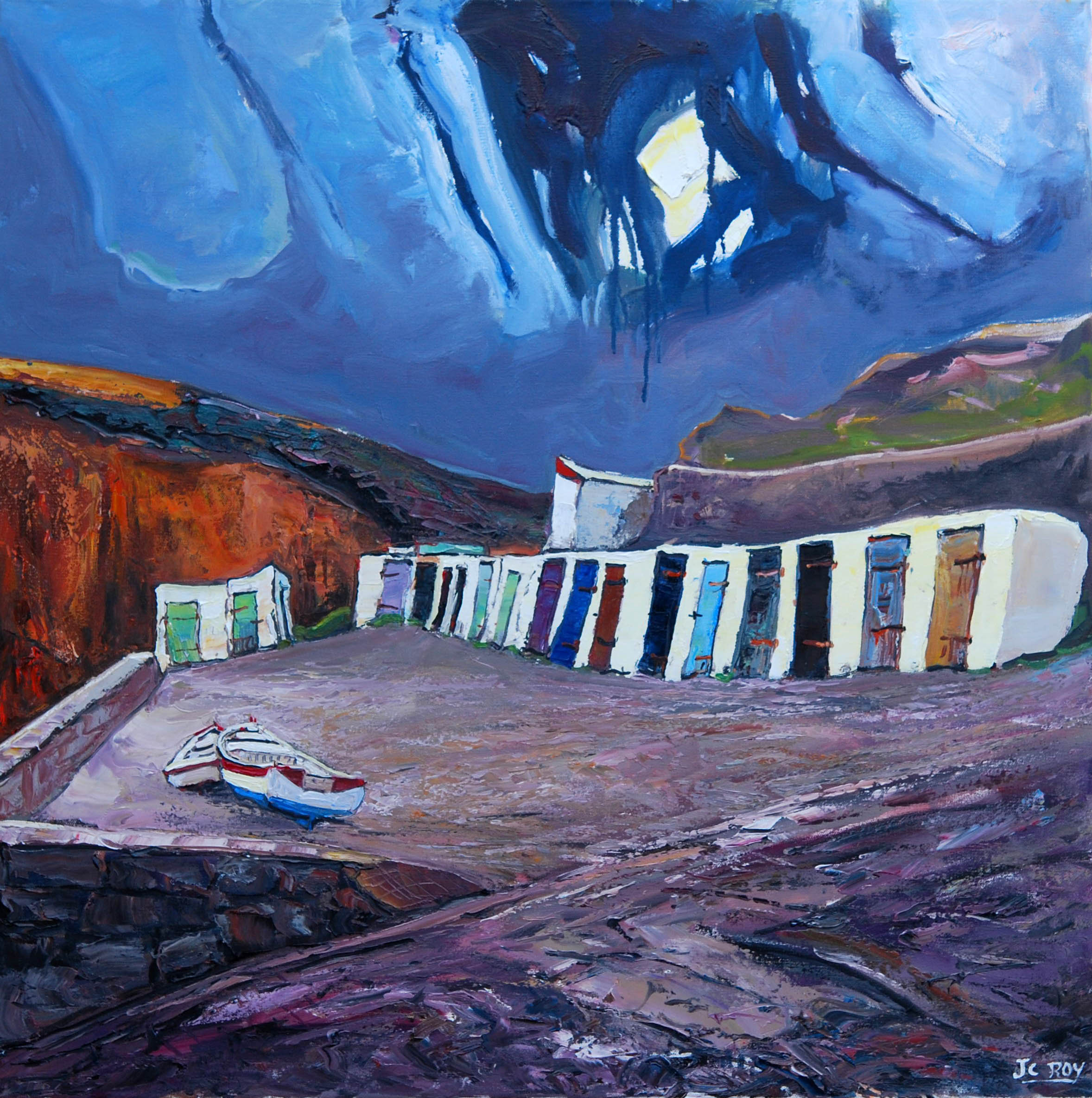 Jean Claude ROY - port loubous 80x80 huile Jean Claude ROY - port loubous 80x80 huile