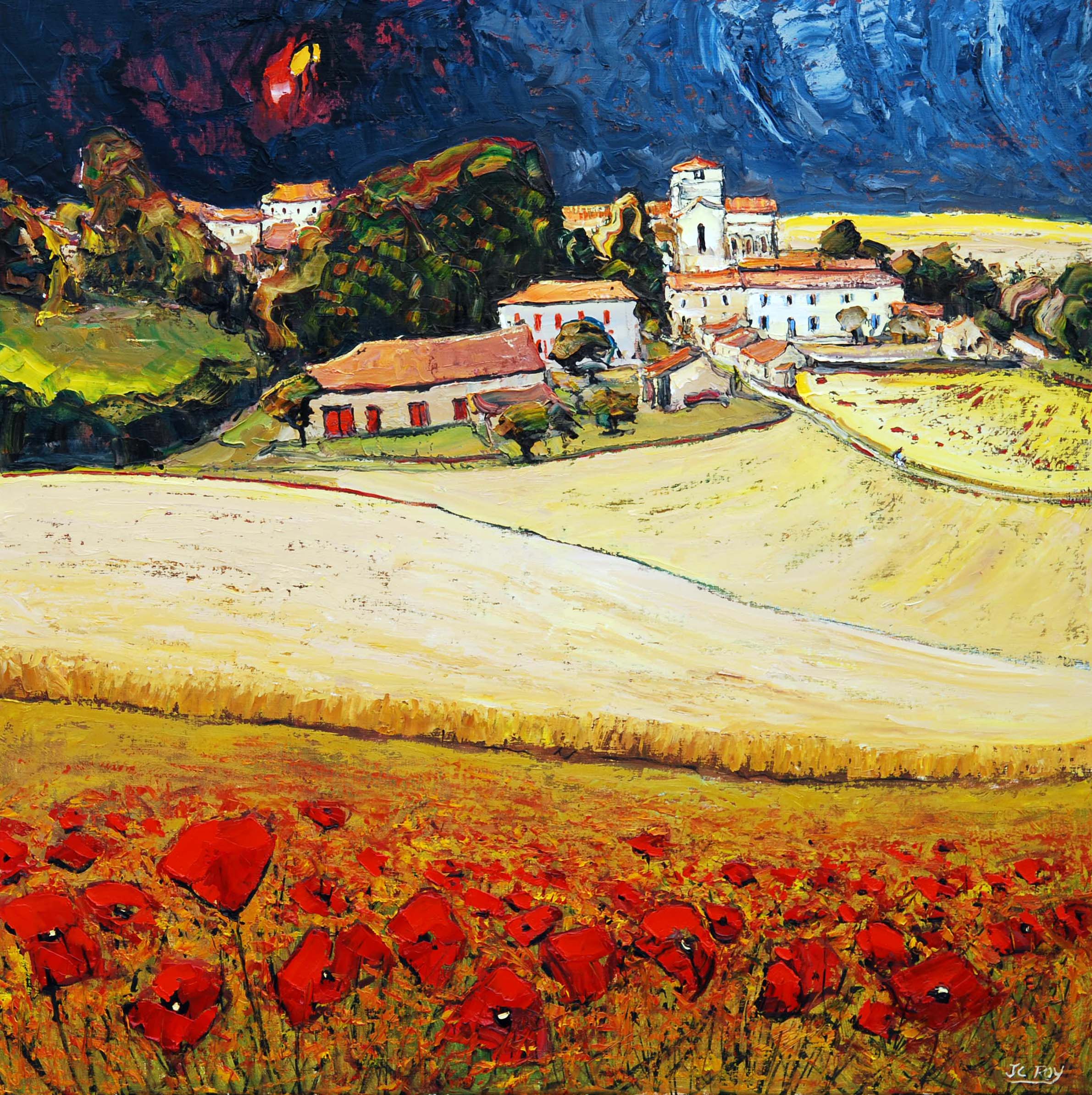 Jean Claude ROY - berneuil 80x80 huile 2010 Jean Claude ROY - berneuil 80x80 huile 2010