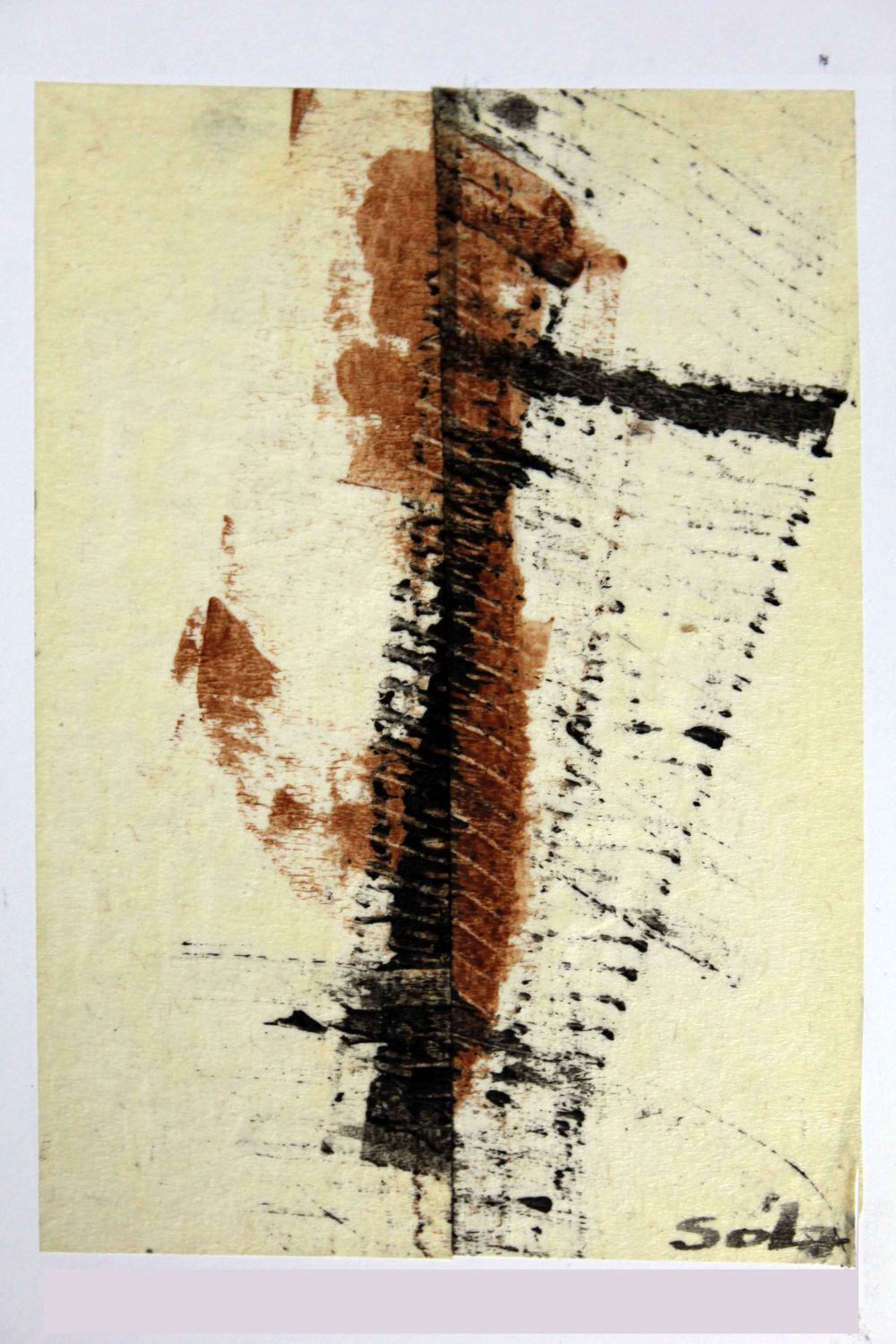 José SOLA - Totem, 10x15 cm, technique mixe sur papier José SOLA - Totem, 10x15 cm, technique mixe sur papier