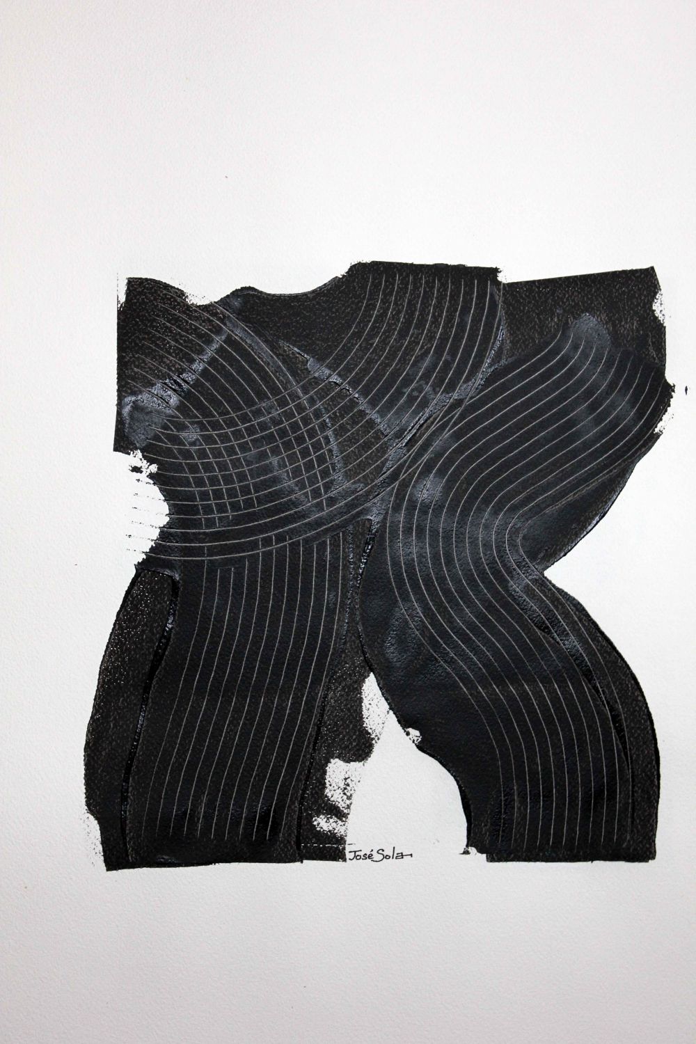 José SOLA - Plastron, 50x50 cm, 2011, technique mixe sur papier José SOLA - Plastron, 50x50 cm, 2011, technique mixe sur papier