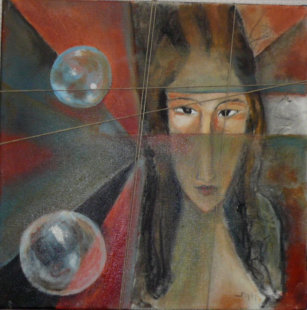 Josiane BOËS - Capture 1, 80X80cm, huile sur toile encordée de fils de lin Josiane BOËS - Capture 1, 80X80cm, huile sur toile encordée de fils de lin