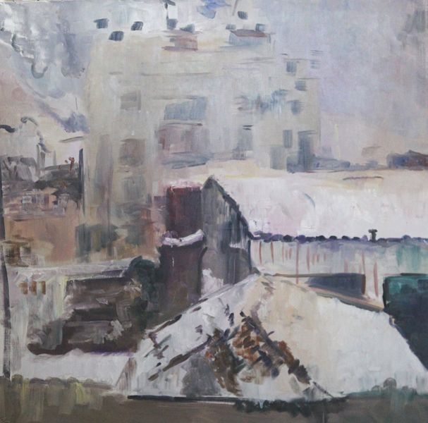 Josseline ERNER - Ivry sous la neige 120x120 huile/toile 2010 Josseline ERNER - Ivry sous la neige 120x120 huile/toile 2010