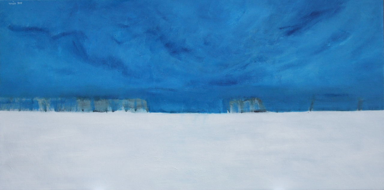 Ken WADA - Les champs de Maintenon 11 sous la neige, 2010, Huile sur toile, 97×195cm Ken WADA - Les champs de Maintenon 11 sous la neige, 2010, Huile sur toile, 97×195cm