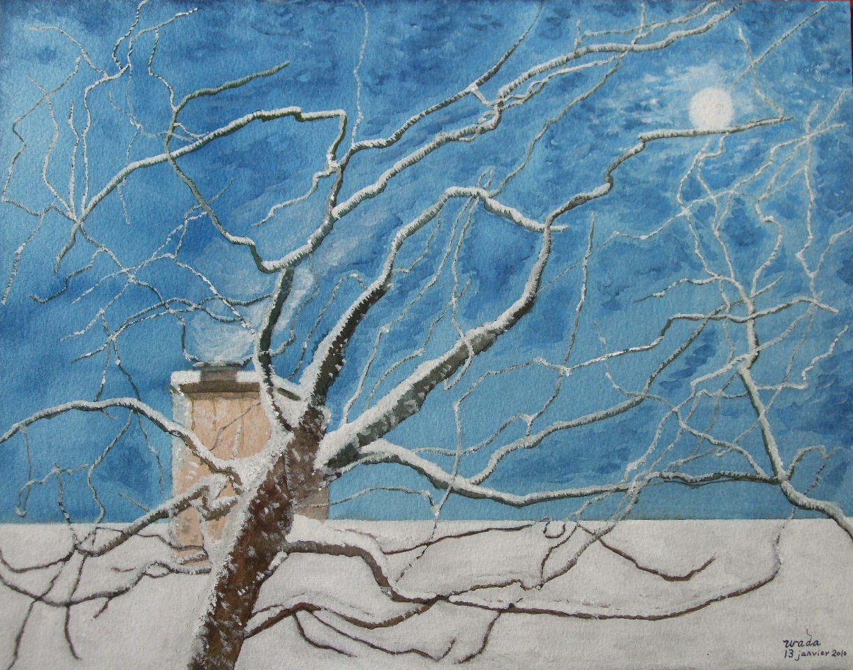 Ken WADA - La nuit bleue de Maintenon 9, 2010, Aquarelle sur papier, 31.8×41.0cm Ken WADA - La nuit bleue de Maintenon 9, 2010, Aquarelle sur papier, 31.8×41.0cm