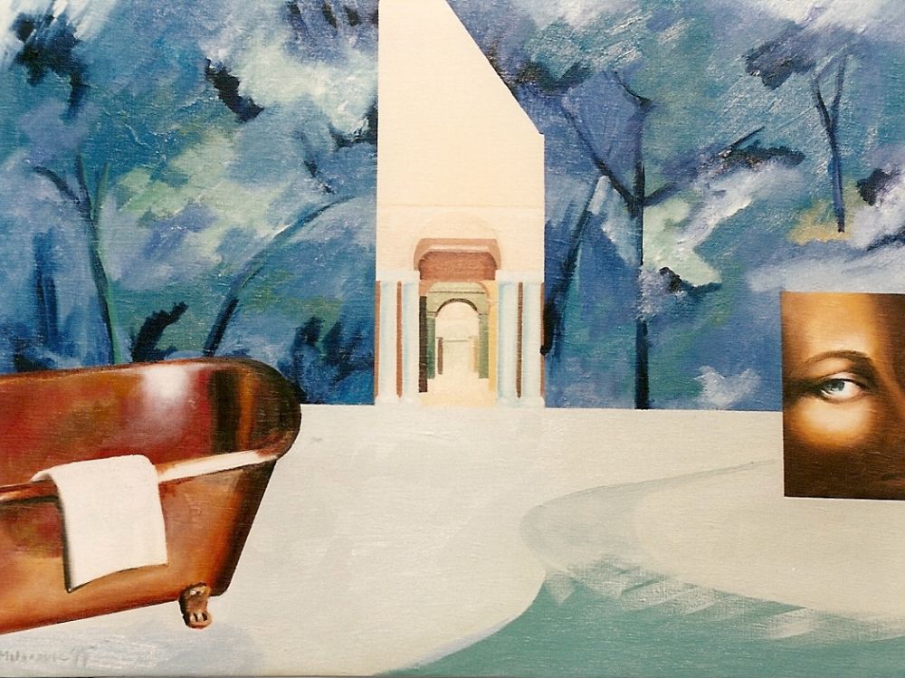 Ksenia MILICEVIC BAROUSSE - Le voyage d'hiver, 68 x 80 cm. 1994, huile sur toile Ksenia MILICEVIC BAROUSSE - Le voyage d'hiver, 68 x 80 cm. 1994, huile sur toile