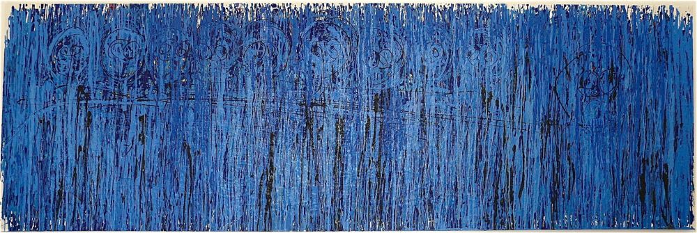 Lahcen Khedim - 305X101 – Acrylique sur papier marouflé, châssis entoilé Lahcen Khedim - 305X101 – Acrylique sur papier marouflé, châssis entoilé