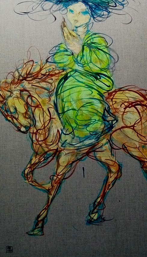 nizi chen - 50cmX120cm genie du trait ( huile sur toile lin) 2011 nizi chen - 50cmX120cm genie du trait ( huile sur toile lin) 2011