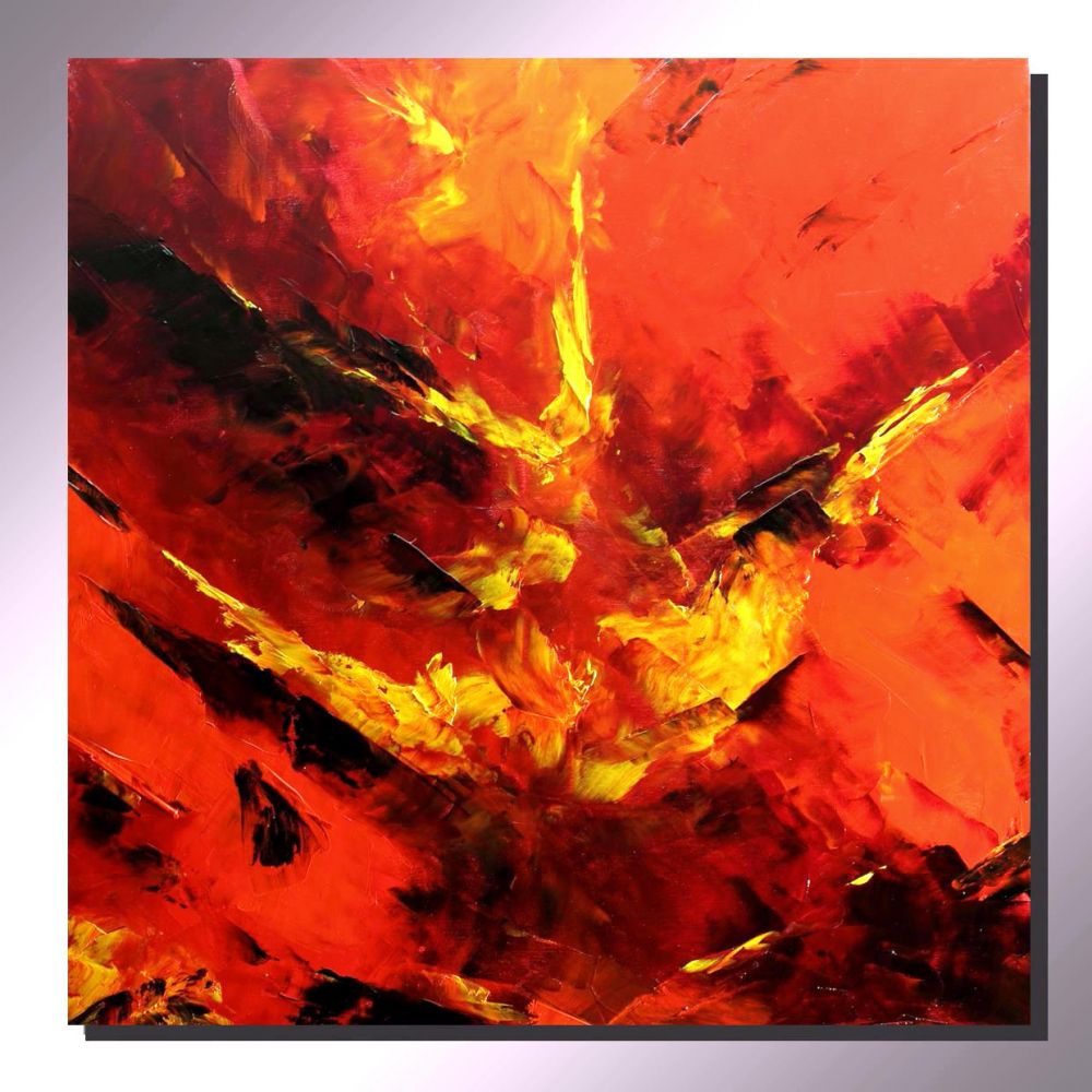 M CLAUSSE-BECKER - flamboyant 80x80 cm huile M CLAUSSE-BECKER - flamboyant 80x80 cm huile