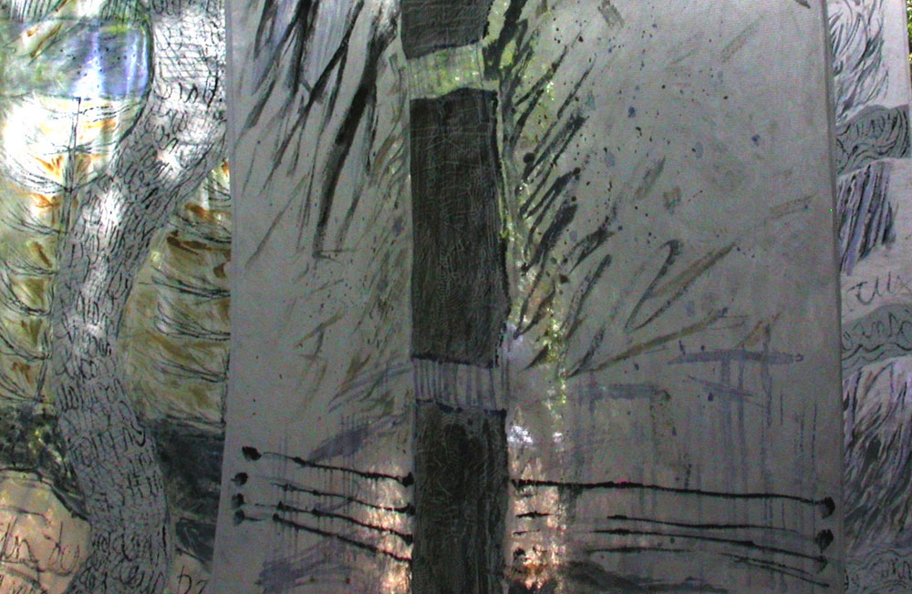 MARIANNE FROSSARD - Le jardin utopique, suite de 6 voiles en intissé P17 MARIANNE FROSSARD - Le jardin utopique, suite de 6 voiles en intissé P17