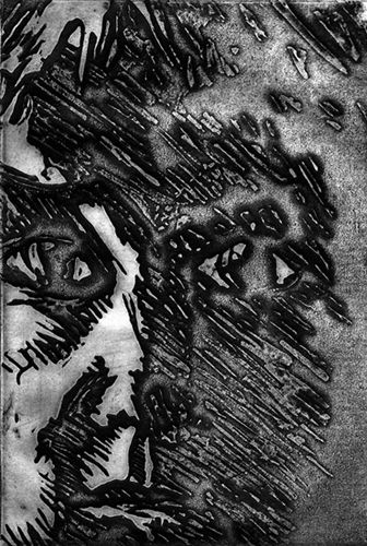 Marie Christine BEGUET - Autoportrait - au-forte 8x12cm- 2011 Marie Christine BEGUET - Autoportrait - au-forte 8x12cm- 2011
