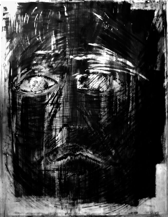 Marie Christine BEGUET - Autoportrait - encre de chine 170x130cm - 2011 Marie Christine BEGUET - Autoportrait - encre de chine 170x130cm - 2011