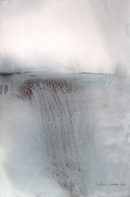 MURIEL BUTHIER-CHARTRAIN - Se tenir là, écouter, ressentir - aquarelle de 2010 - 73 x 103 cm MURIEL BUTHIER-CHARTRAIN - Se tenir là, écouter, ressentir - aquarelle de 2010 - 73 x 103 cm