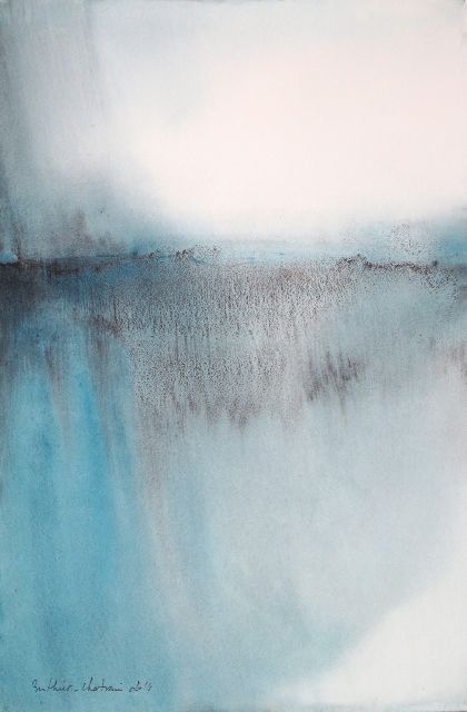 MURIEL BUTHIER-CHARTRAIN - Se tenir là, écouter, ressentir - aquarelle de 2010 - 73 x 103 cm MURIEL BUTHIER-CHARTRAIN - Se tenir là, écouter, ressentir - aquarelle de 2010 - 73 x 103 cm