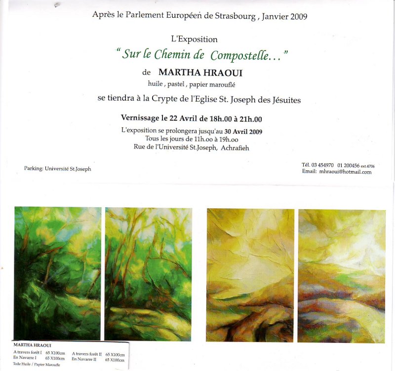 Martha Hraoui - Le chemin de Compostelle - Huiles, papier marouflé Martha Hraoui - Le chemin de Compostelle - Huiles, papier marouflé
