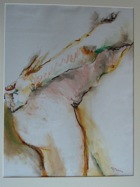 Martha Hraoui - Nu masculin - Pastel gras Martha Hraoui - Nu masculin - Pastel gras