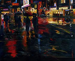 NICOLE WACKENTHALER - Soir de fête, 73x60, huile sur toile NICOLE WACKENTHALER - Soir de fête, 73x60, huile sur toile