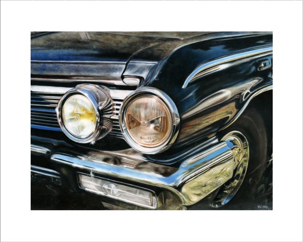 Nathalie BIZARD - Buick electra 225. 32x43. 2004. Huile sur bois Nathalie BIZARD - Buick electra 225. 32x43. 2004. Huile sur bois