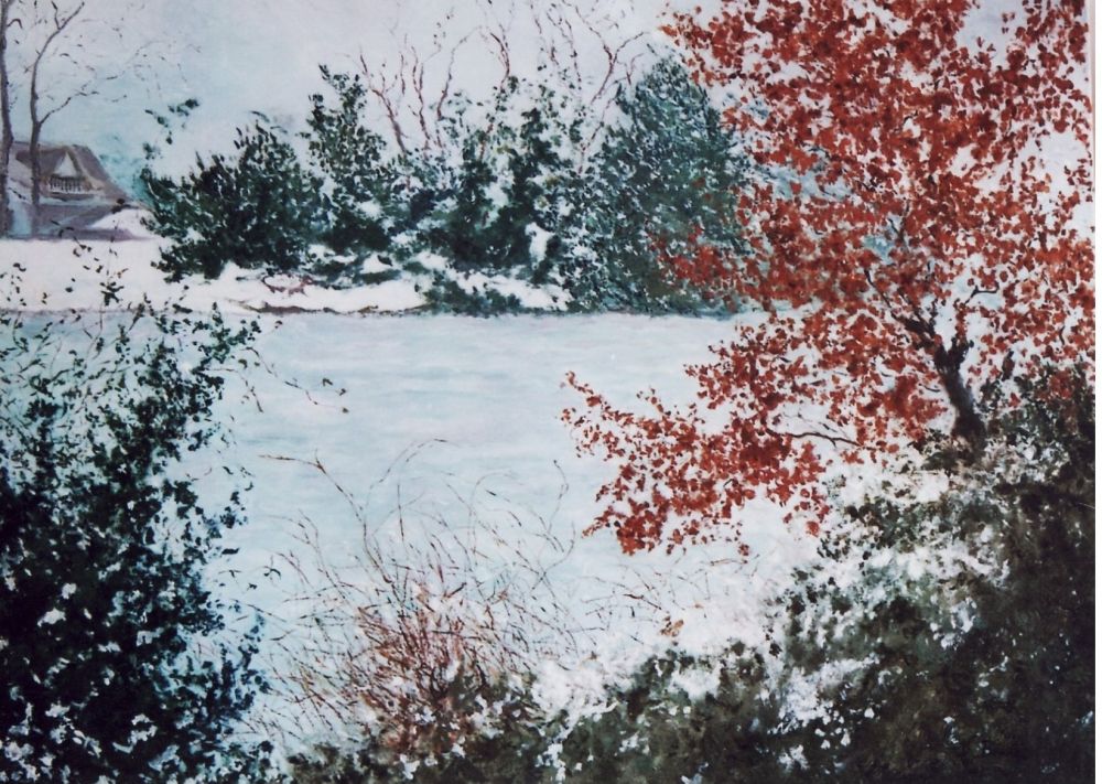 Nicole BEAUVALLET - TEMPS DE NEIGE AU LAC - huile/toile - 73x100 Nicole BEAUVALLET - TEMPS DE NEIGE AU LAC - huile/toile - 73x100