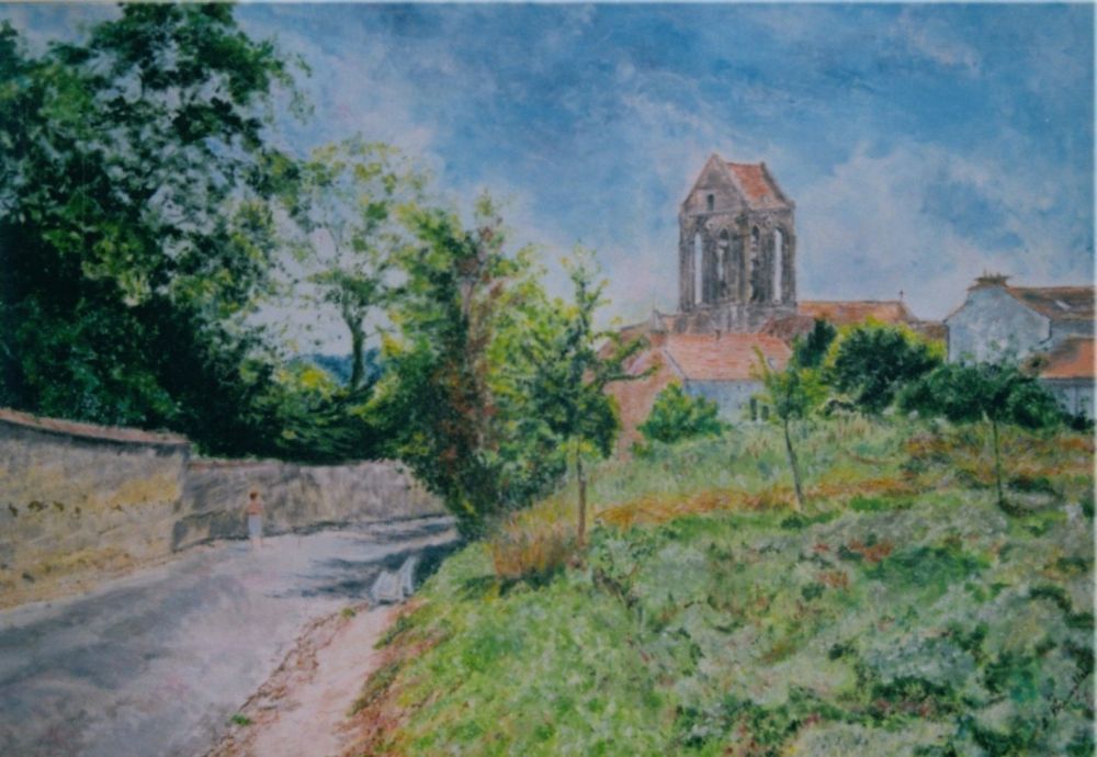 Nicole BEAUVALLET - LA ROUTE DU CIMETIERE (Auvers s/Oise) - huile/toile - 65X92 Nicole BEAUVALLET - LA ROUTE DU CIMETIERE (Auvers s/Oise) - huile/toile - 65X92