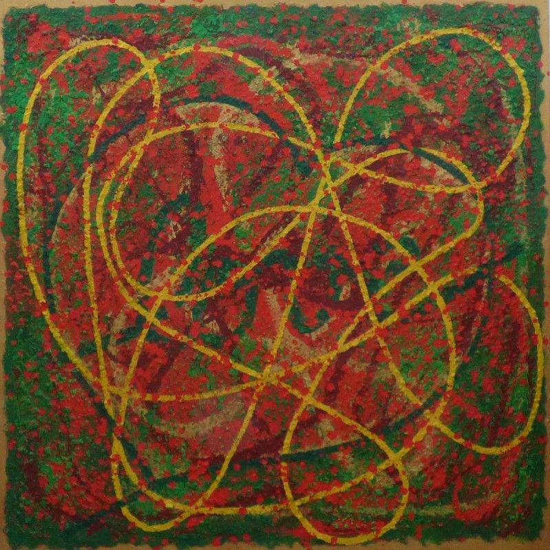 Nicole MATHIEU - N. M. MATHIEU - Rythmes roses sur fond violet - Huile sur bois - 60 x 60 cm - 2010 Nicole MATHIEU - N. M. MATHIEU - Rythmes roses sur fond violet - Huile sur bois - 60 x 60 cm - 2010
