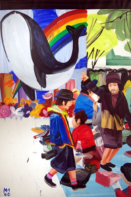 OLIVIER MOREL - Le vol de la baleine, 195 x 130cm, 2010, acrylique sur toile OLIVIER MOREL - Le vol de la baleine, 195 x 130cm, 2010, acrylique sur toile