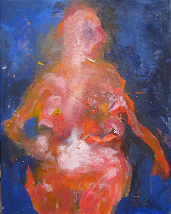 PHILIPPE TERTRAIS - Fille du feu  n°2. 146/114cm. Acrylique sur toile.