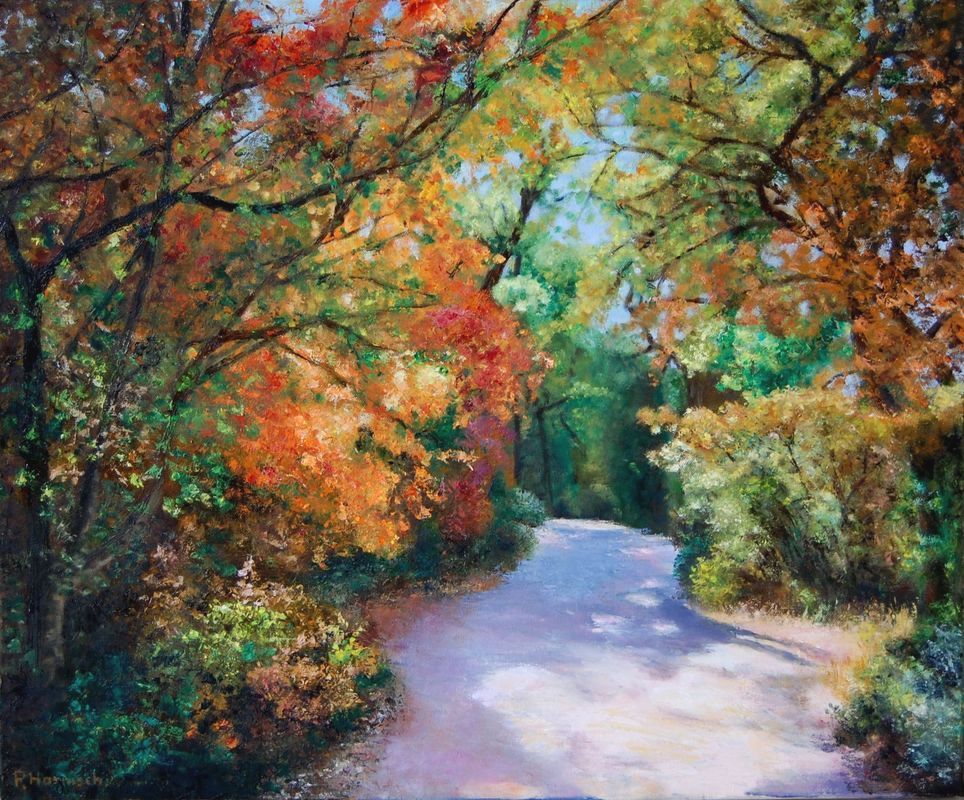 Pascale HARNISCH SYDEIN - Automne sur Bonnieux, format 46 cm x 38 cm (2009) huile sur toile Pascale HARNISCH SYDEIN - Automne sur Bonnieux, format 46 cm x 38 cm (2009) huile sur toile
