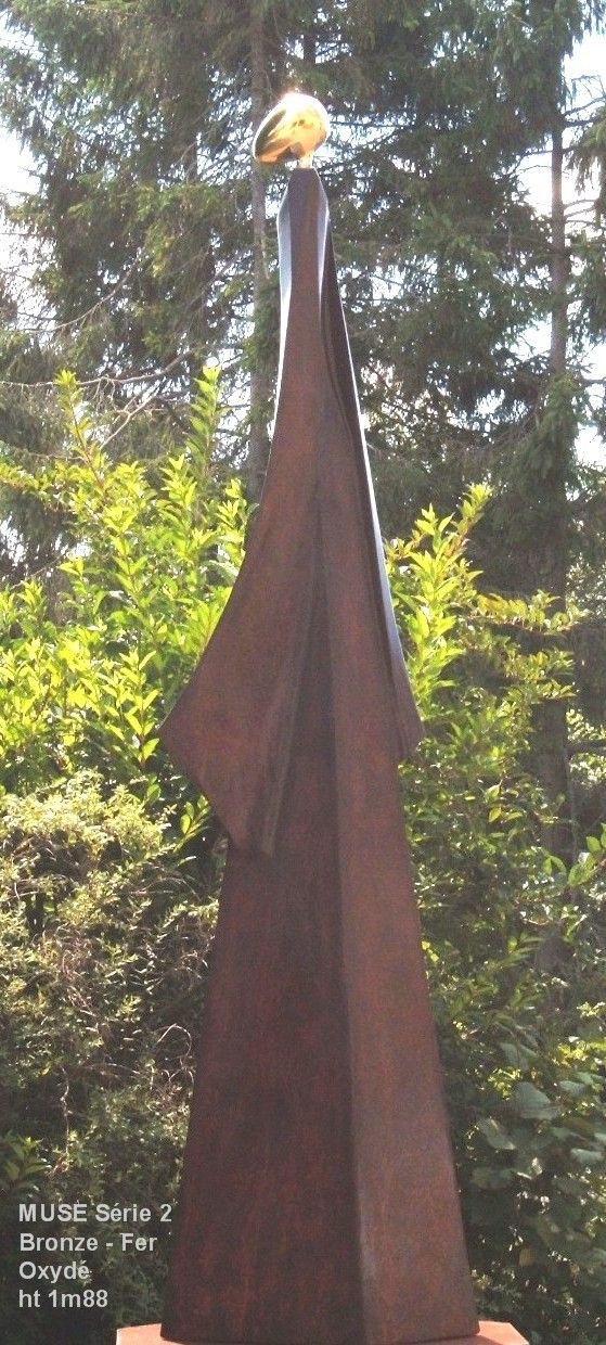 Philippe OLIVE - MUSE série 2 Métal oxydé - bronze ht 1m88 Philippe OLIVE - MUSE série 2 Métal oxydé - bronze ht 1m88