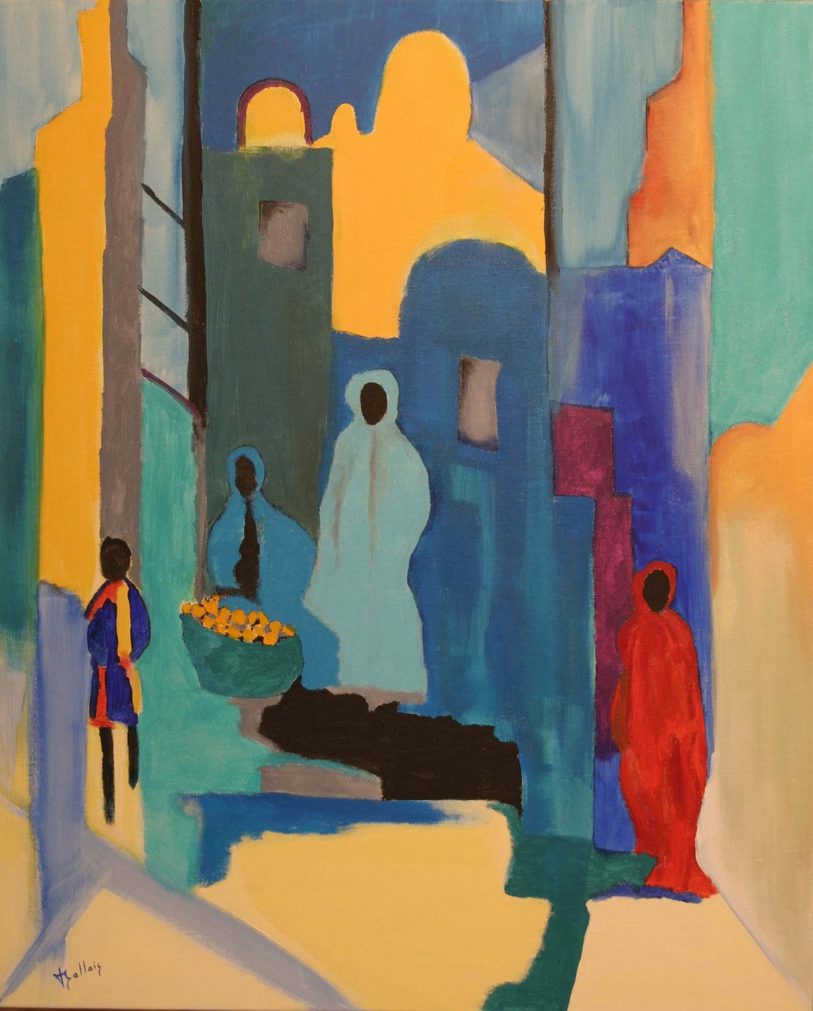 Pierre BALLAIS - Ruelle à Marrakech, 73x60, Acrylique Pierre BALLAIS - Ruelle à Marrakech, 73x60, Acrylique
