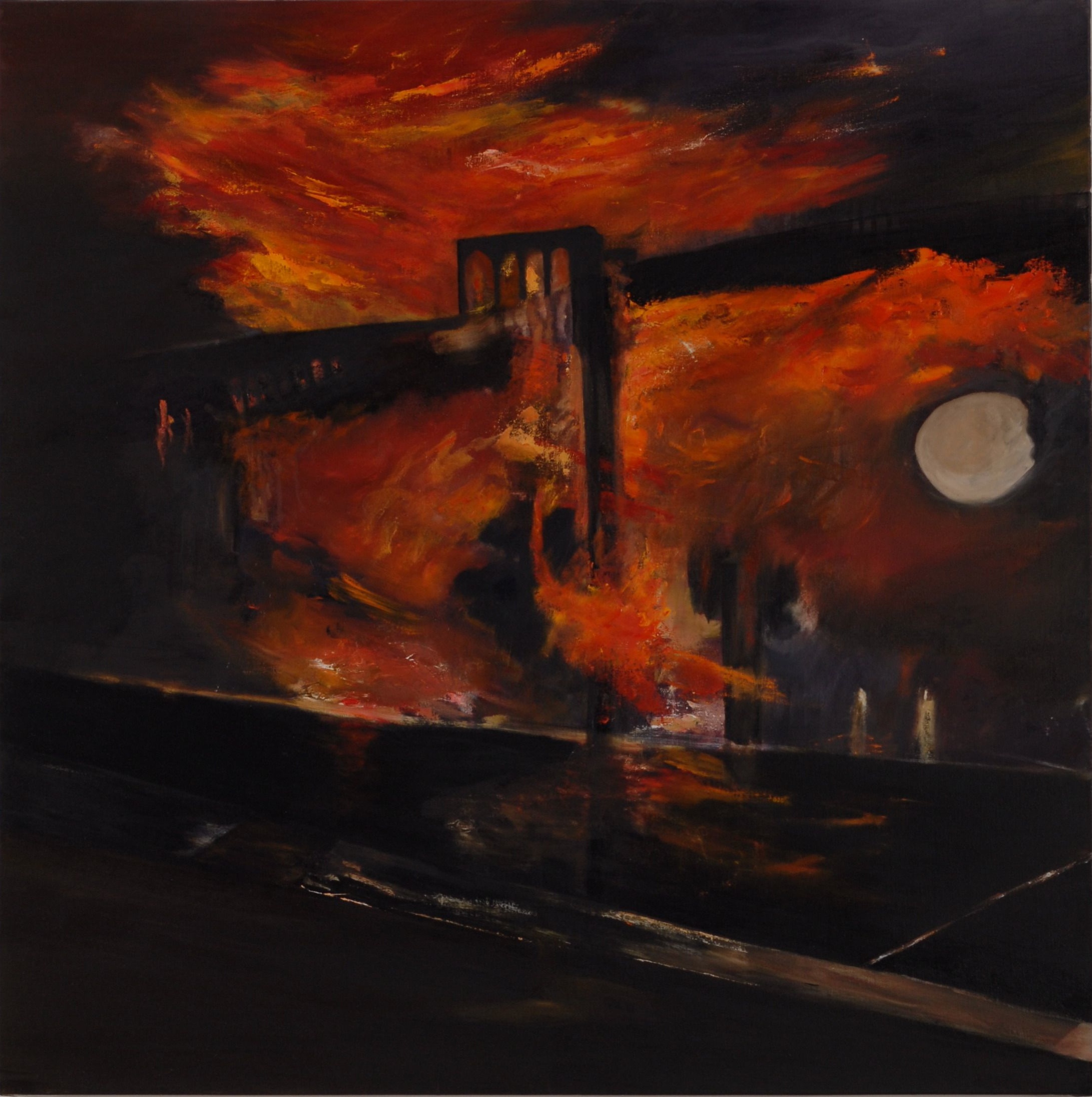 Pierre Passani - INCENDIE, 100 X 100 cm, 2008, huile sur toile Pierre Passani - INCENDIE, 100 X 100 cm, 2008, huile sur toile