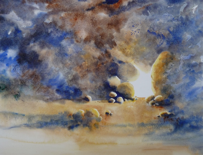 Renaud PREGALDINY - Sortir - 70 x 55 cm - 2005 - Aquarelle Renaud PREGALDINY - Sortir - 70 x 55 cm - 2005 - Aquarelle