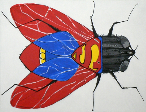 Richard BOIGEOL - La Mouche à Superman - 116x89 - Acrylique sur toile Richard BOIGEOL - La Mouche à Superman - 116x89 - Acrylique sur toile